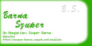 barna szuper business card